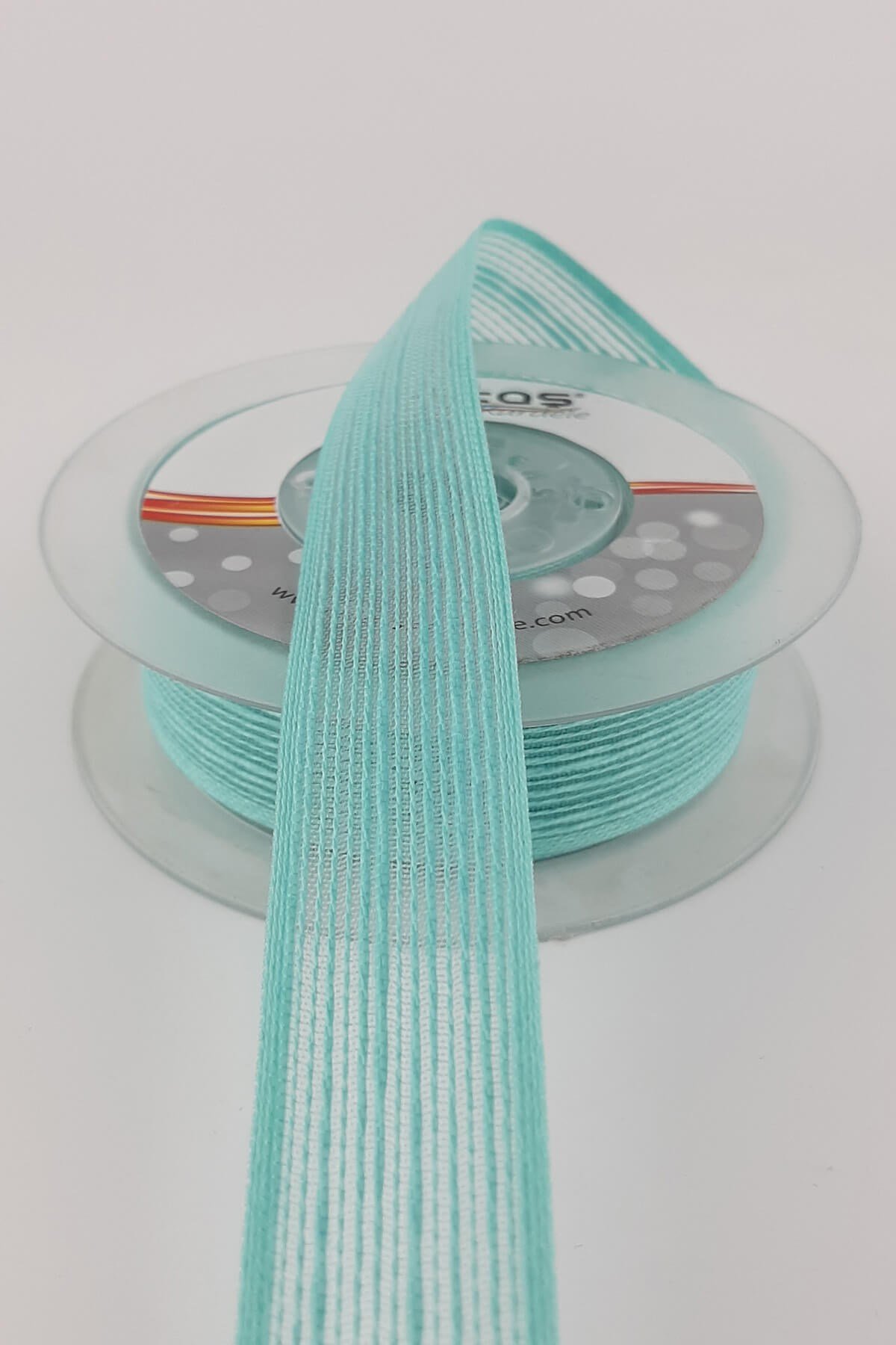 Mint Yeşili Keten Efektli Kurdele 2,5 cm 10 mt