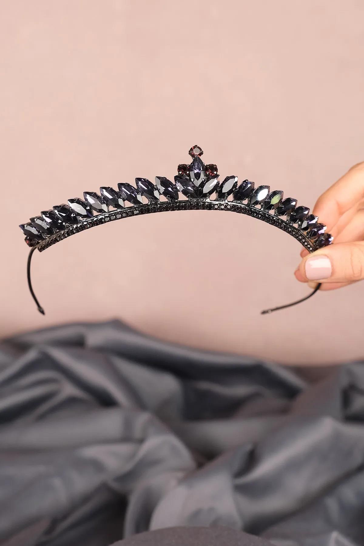 Purple Thin Shuttle Stone Bridal Henna Crown