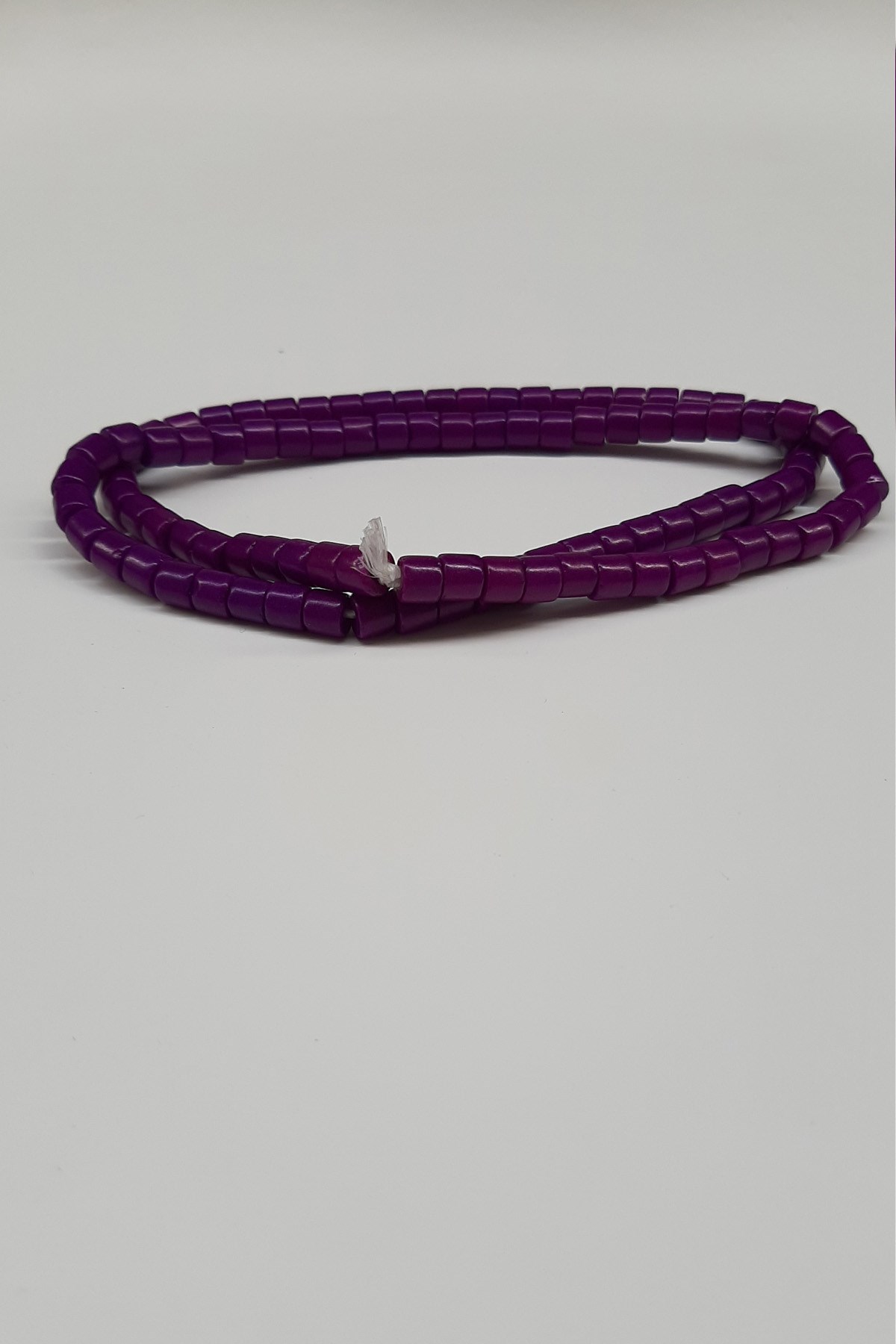 Mor Silindir Parlak Boncuk