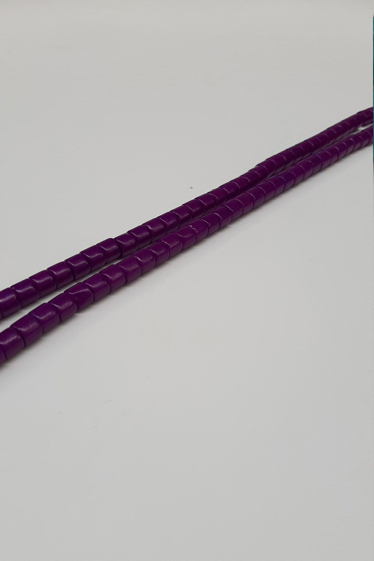 Mor Silindir Parlak Boncuk