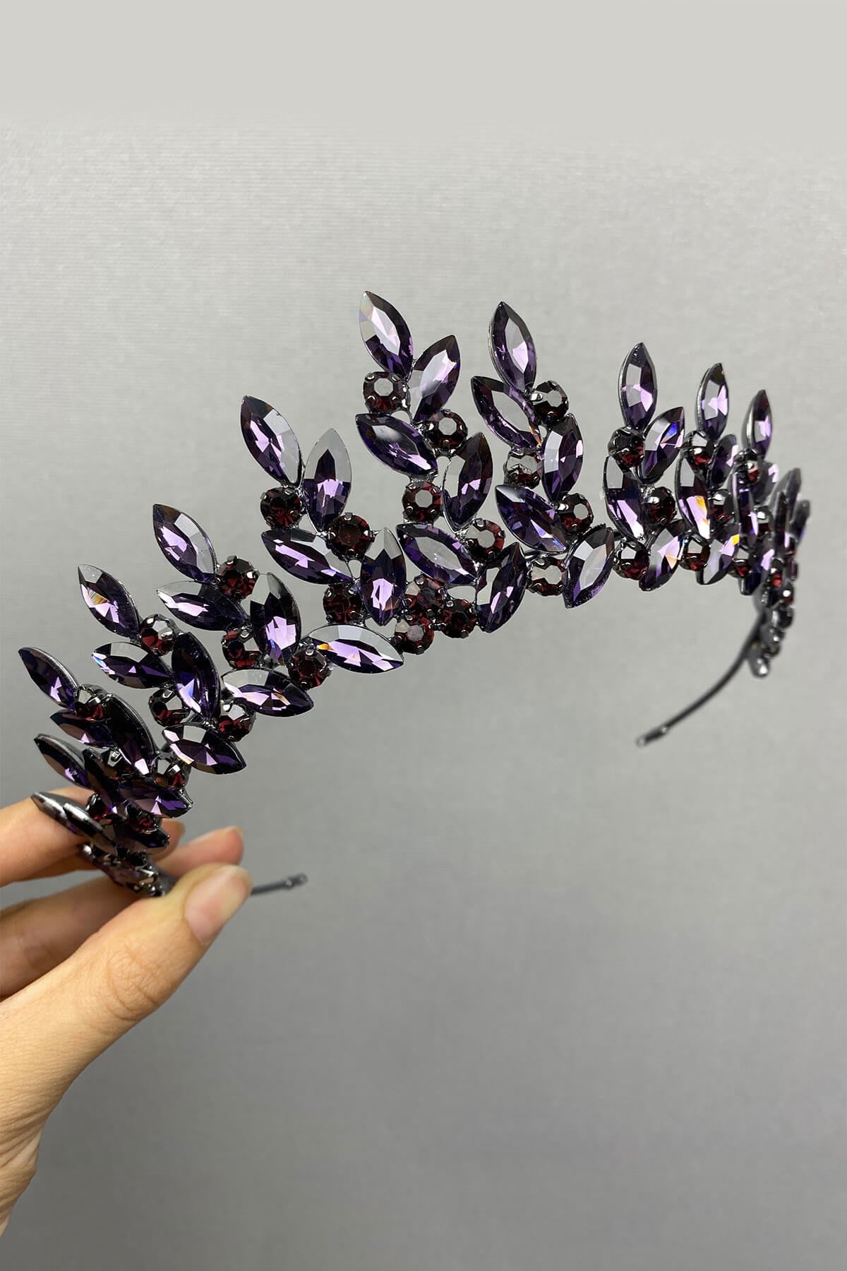 Purple Subra Bridal Henna Tiara and Earring