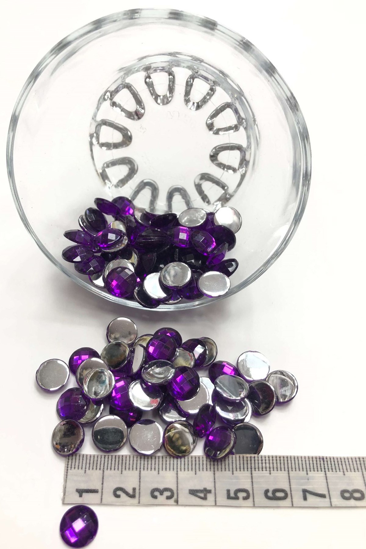 Purple Round Plastic Stud Stone 20 gr