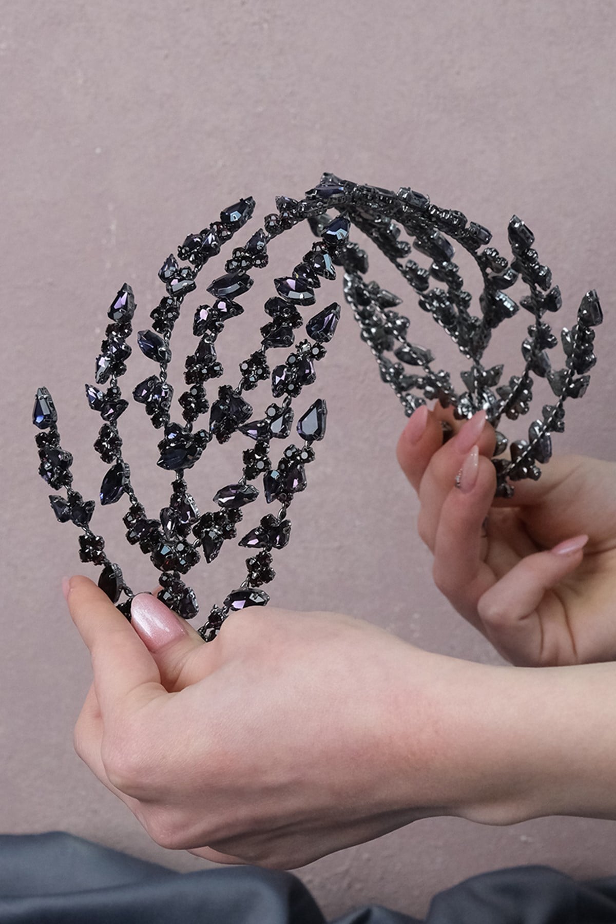 Purple Double Sided Helen Bridal Henna Crown
