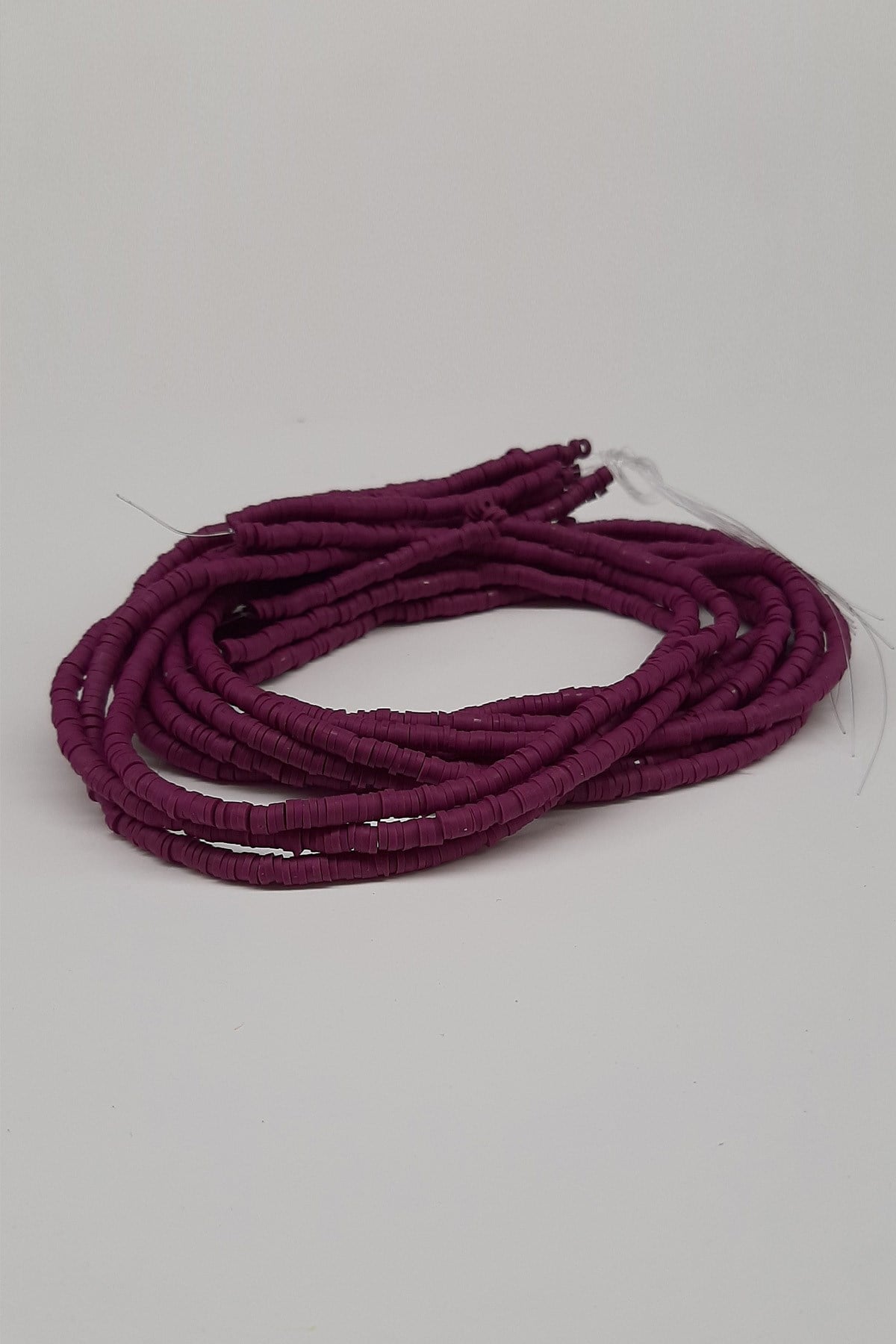 Plum Fimo Dough Beads 4mm