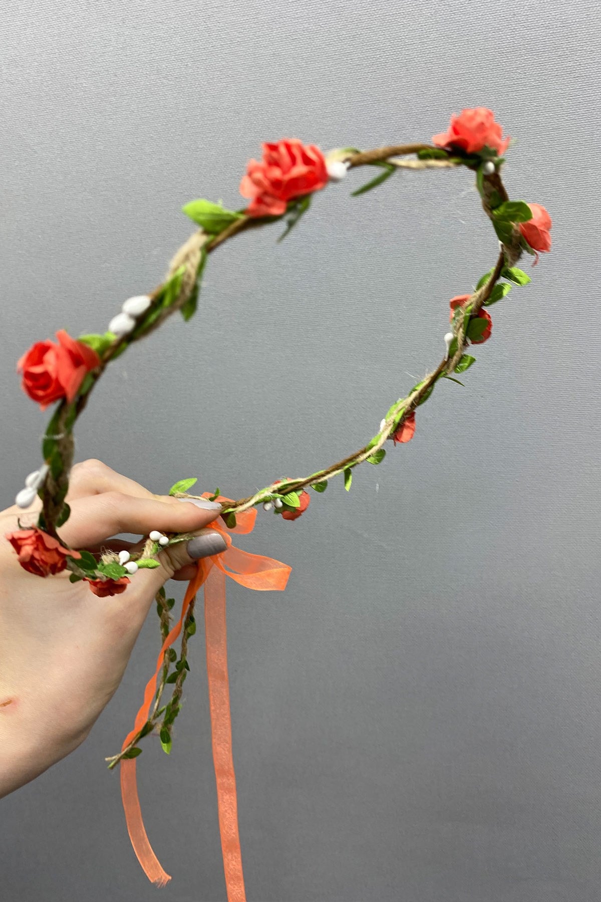 Pomegranate Flower Paper Rose Leaf Bridesmaid Crown and Gift Child Crown