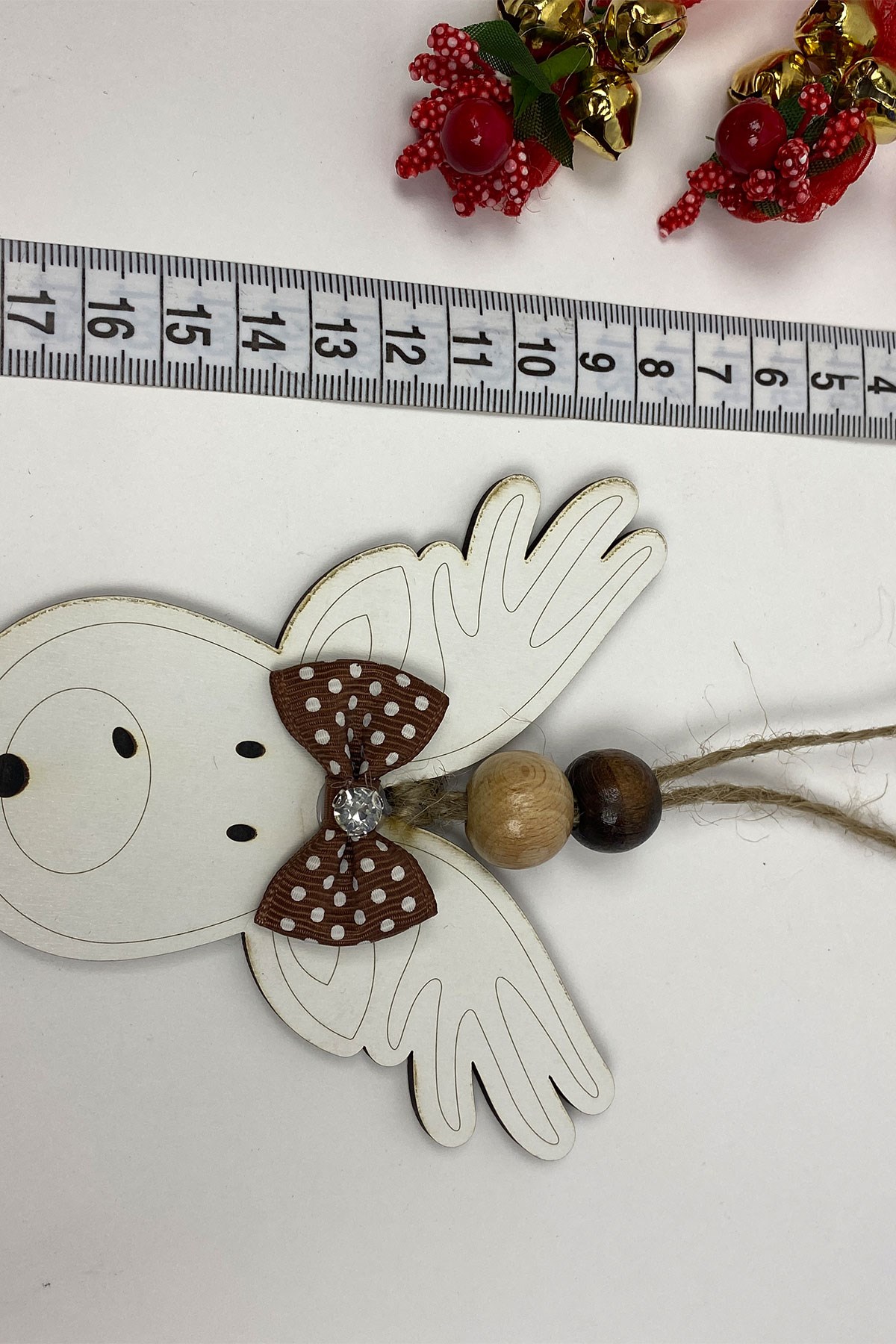 Natural Deer Printed Christmas Tree Ornament