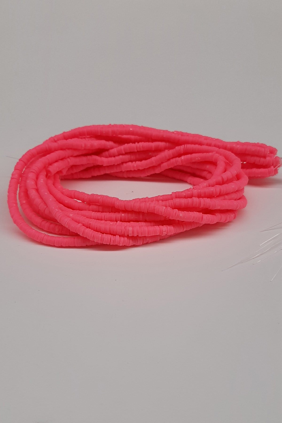 Neon Fuchsia Fimo Dough Beads 4mm