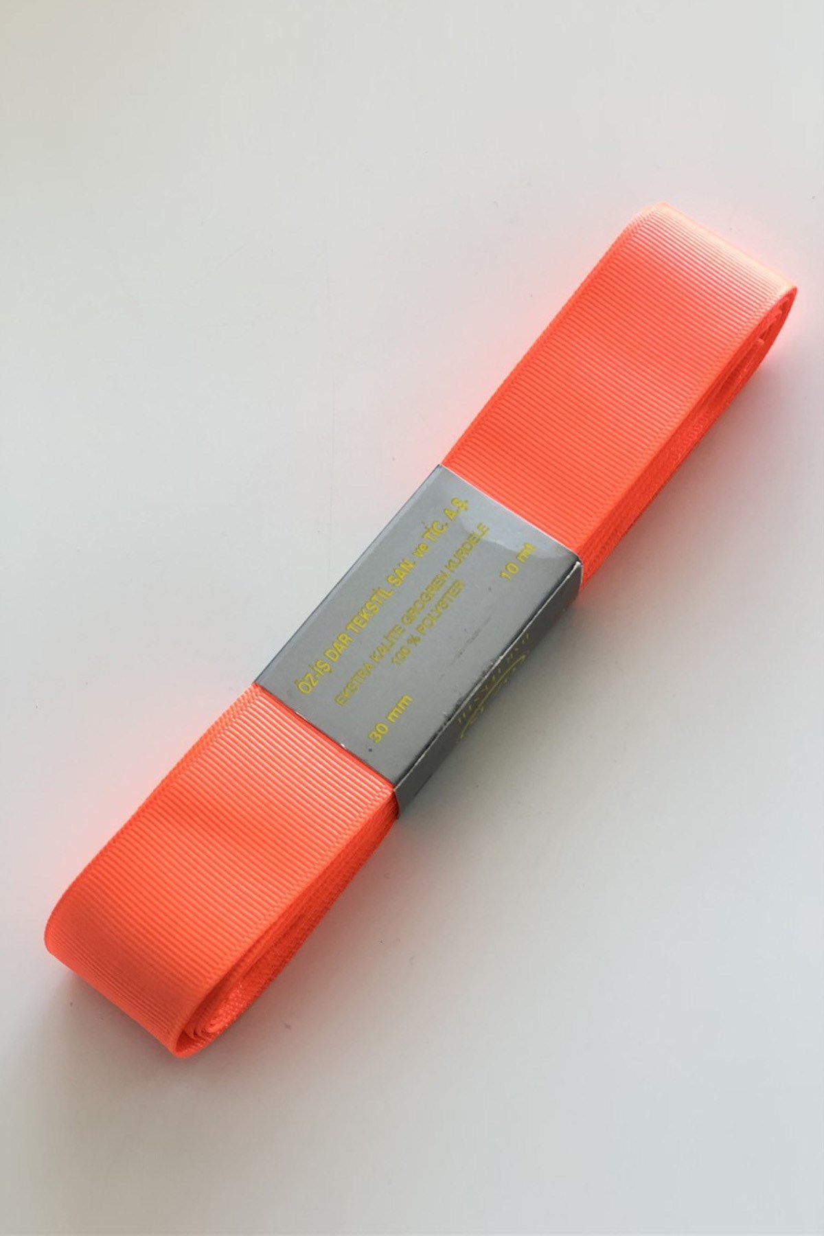 Neon Turuncu Grogren Kurdele 3 cm 10 mt