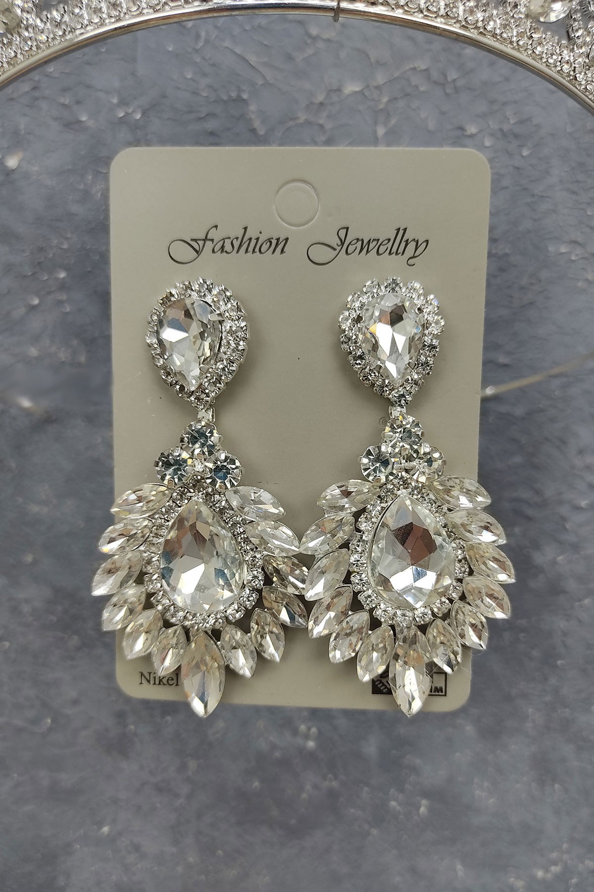 Neva Model Bridal Crown And Drop Stud Earrings