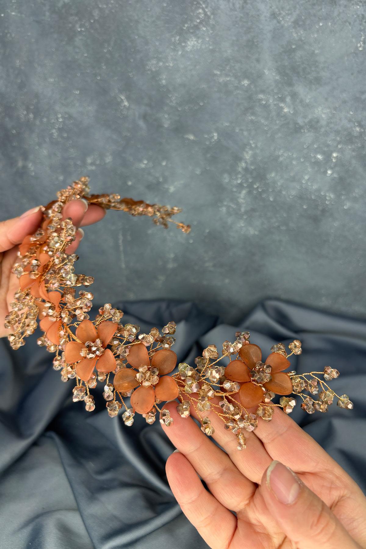 Nileda Crystal Beaded Bridal Henna Tiara Hair Accessory