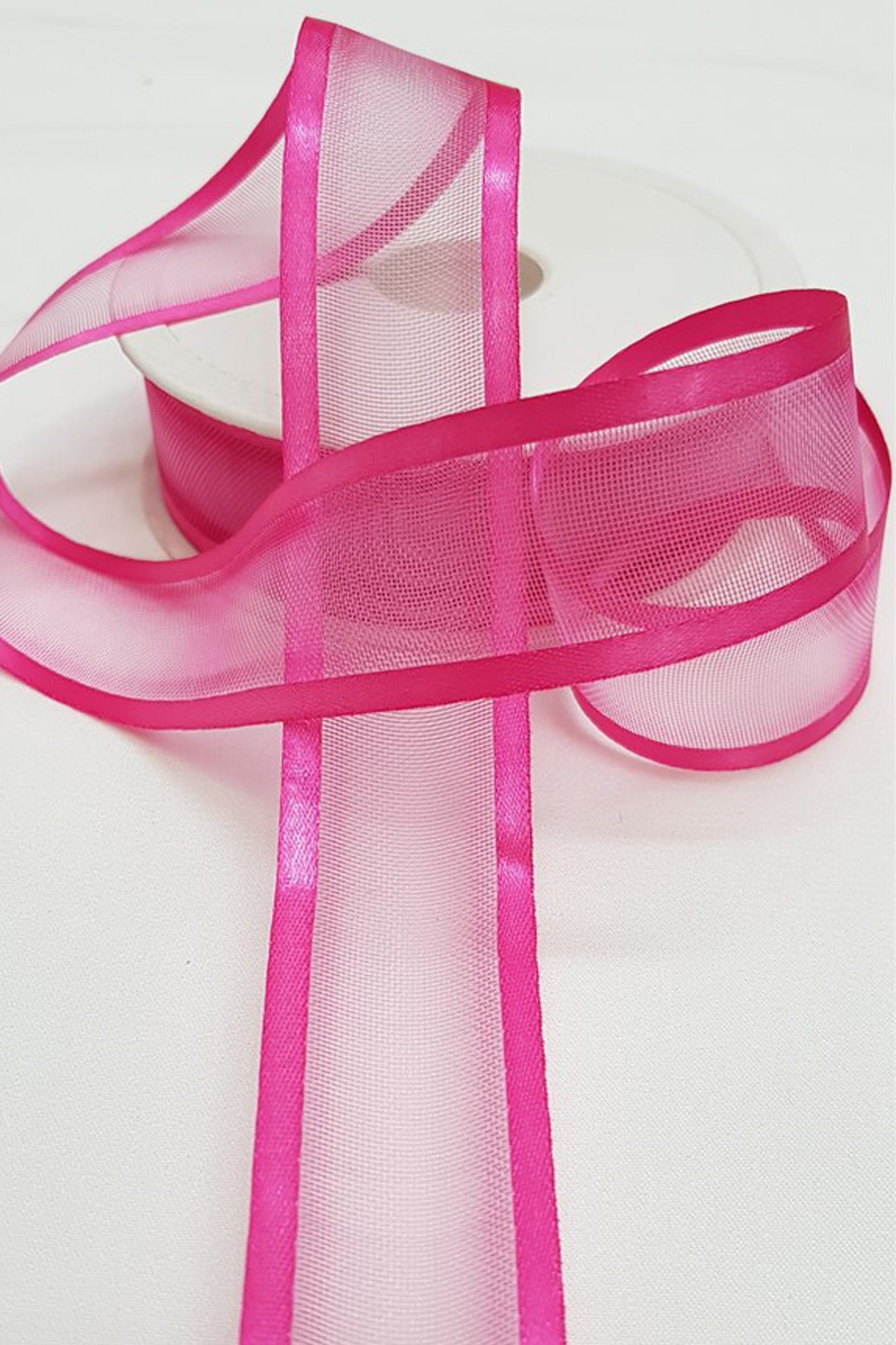 Fuchsia Organza Satin Ribbon 2.5Cm