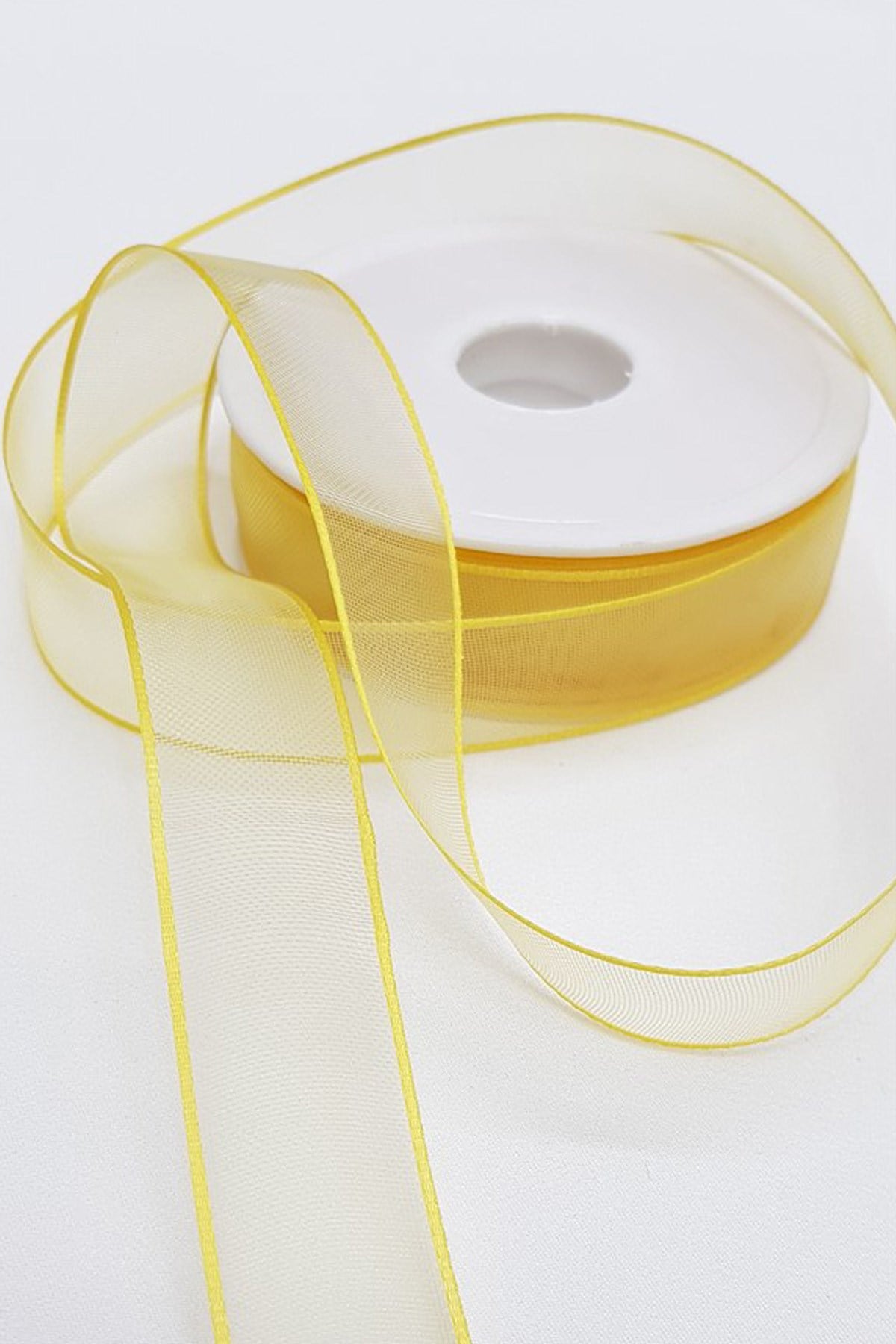 Yellow Organza Satin Ribbon 2,5Cm