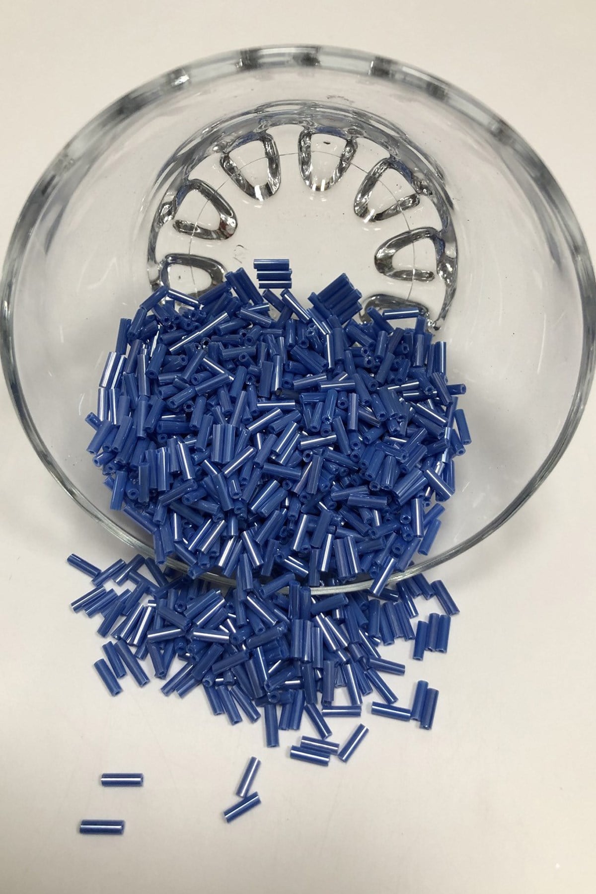 Medium Navy Blue Tube Beads 5 mm