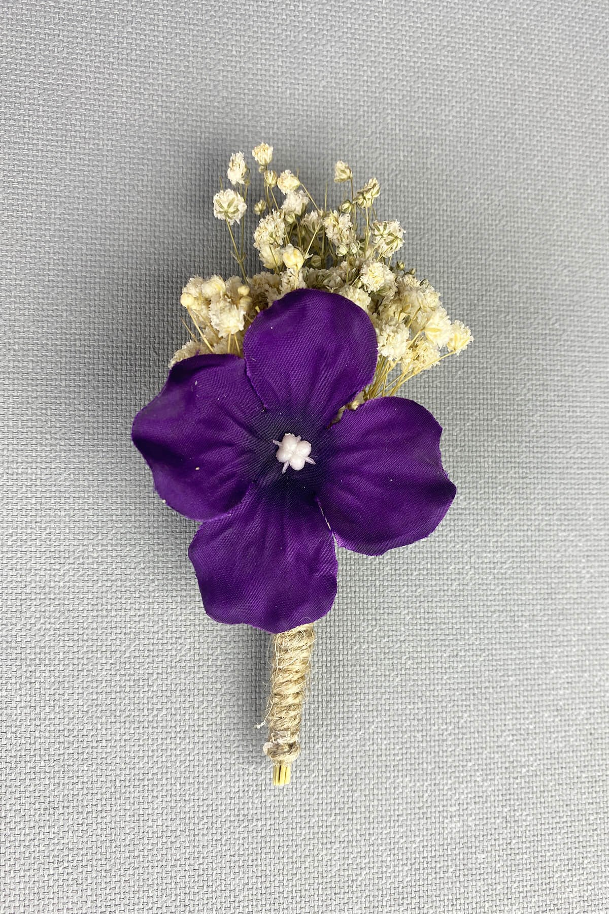 Groom Boutonniere with Hydrangea Cipso