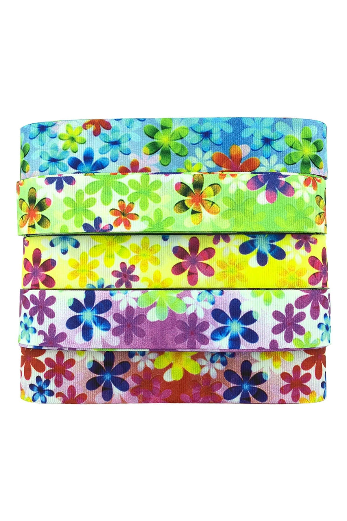 Daisy Patterned Grosgrain Ribbon