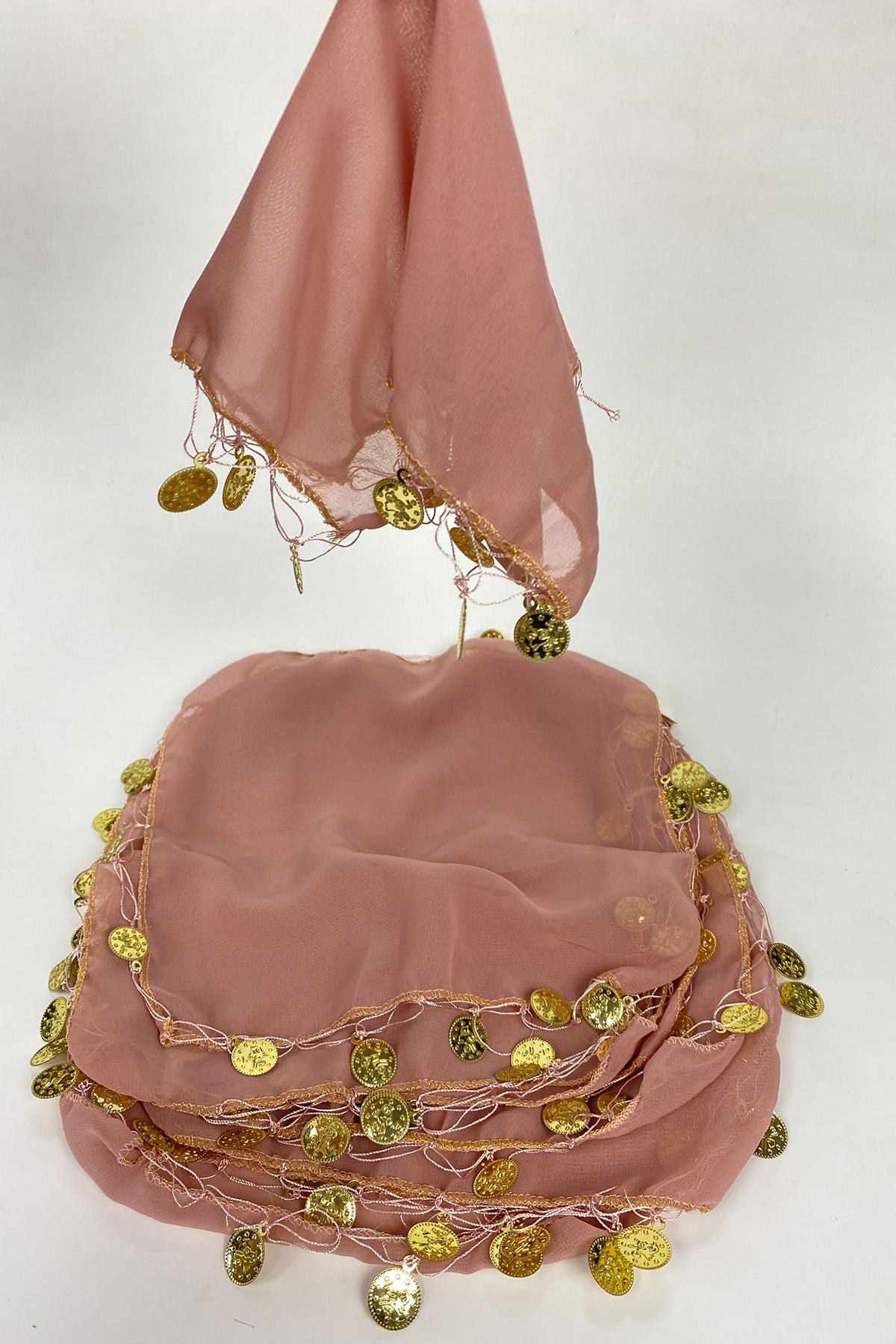 Para Pul İşlemeli Şifon Lüx Halay Mendili 5 Adet