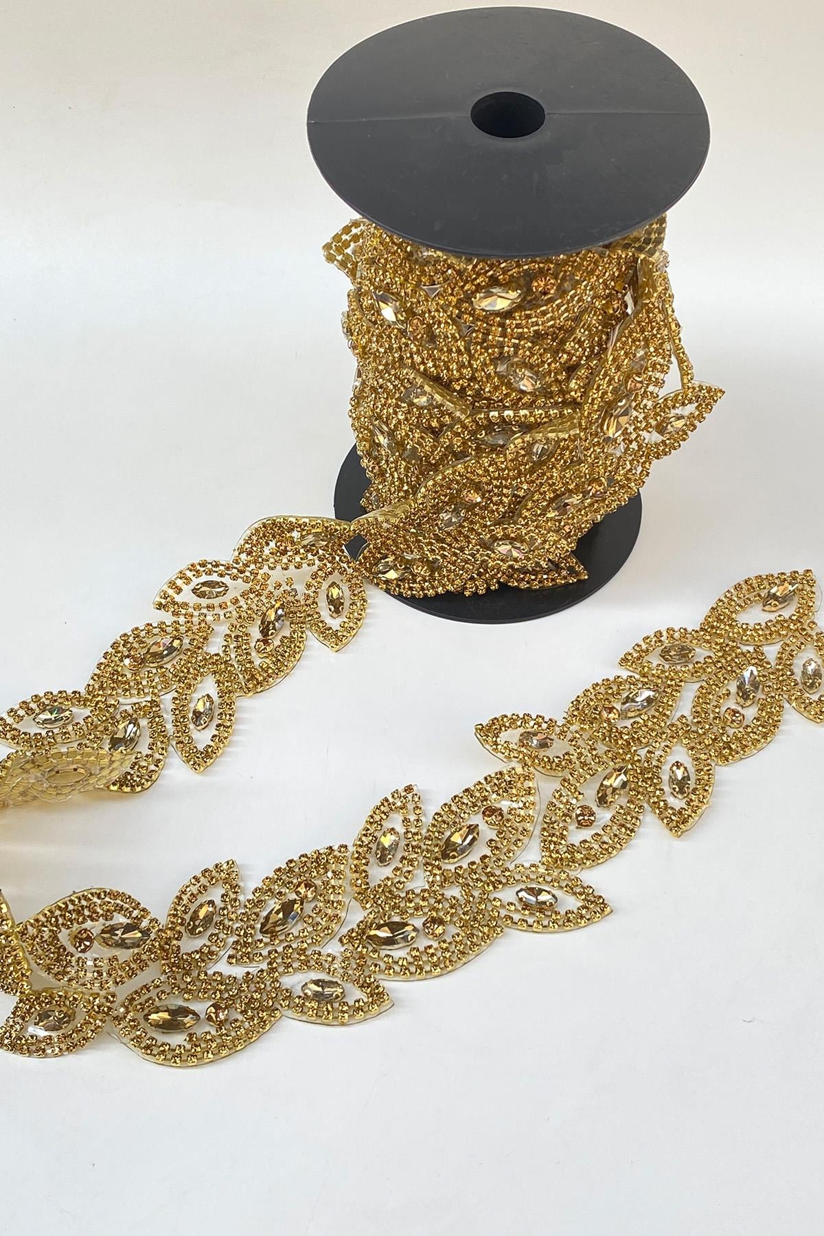 Shiny Beaded Wide Iron-On Strip Border Sconce