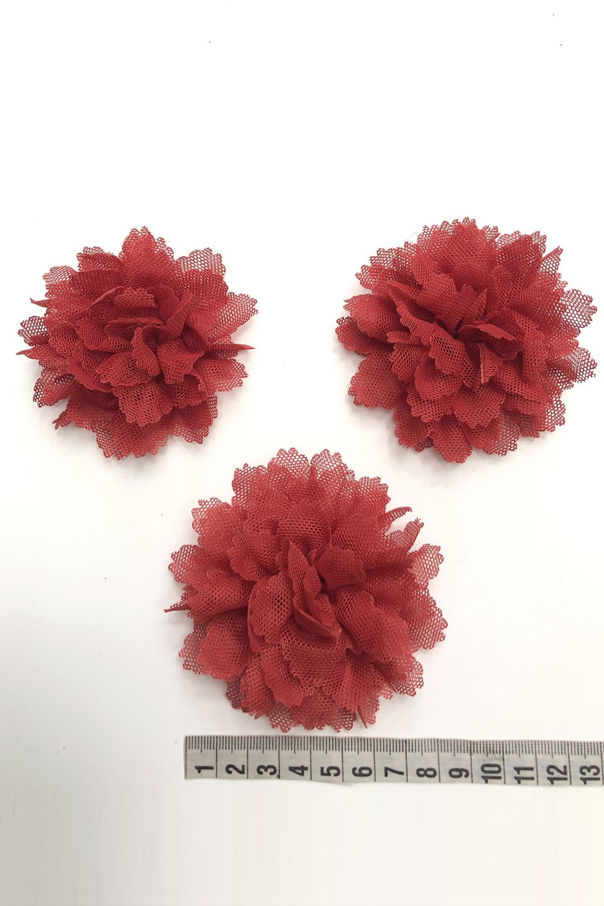 Red Color Shiny Tulle Flower