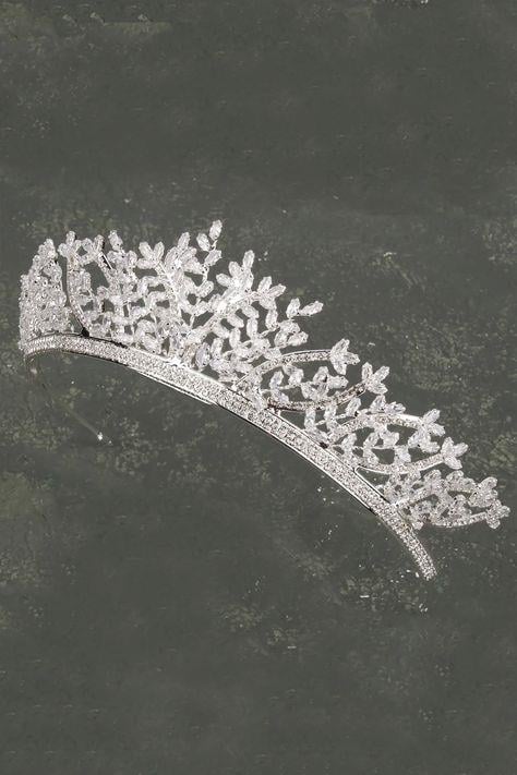 Parlak Zirkon Taşlı Özel Tasarıom Gelin Düğün Kına Tacı Prenses Gelin Zirkon Tacı