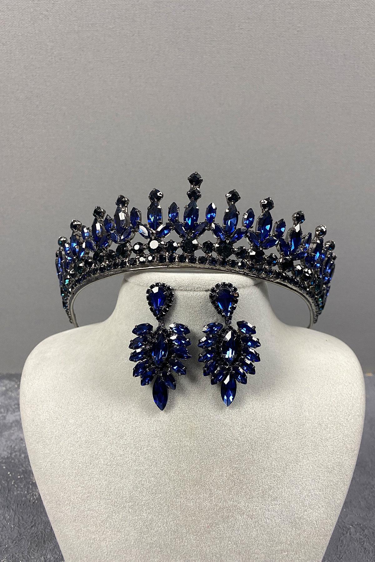 Pedro Stone Bridal Henna Crown And Earring Set