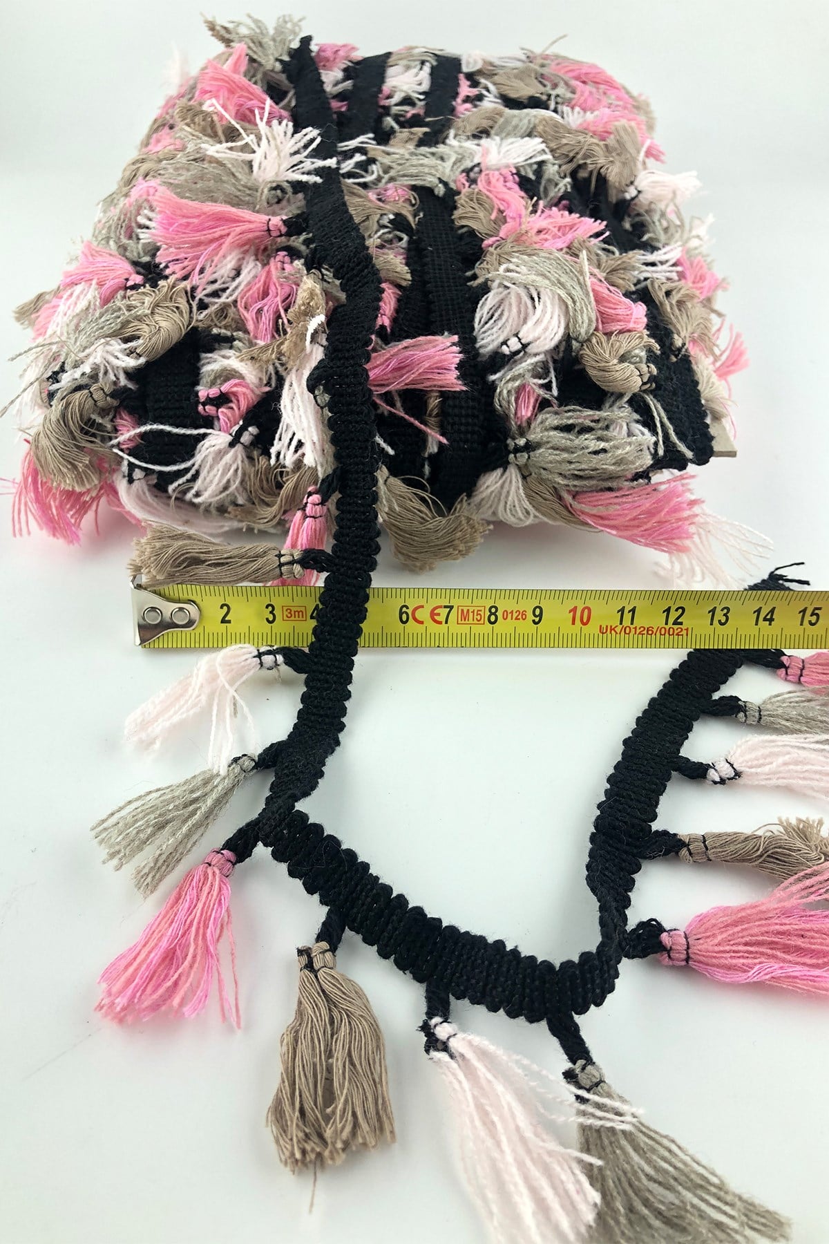 Pembe Bej Krem Pamuklu Saçak Püskül