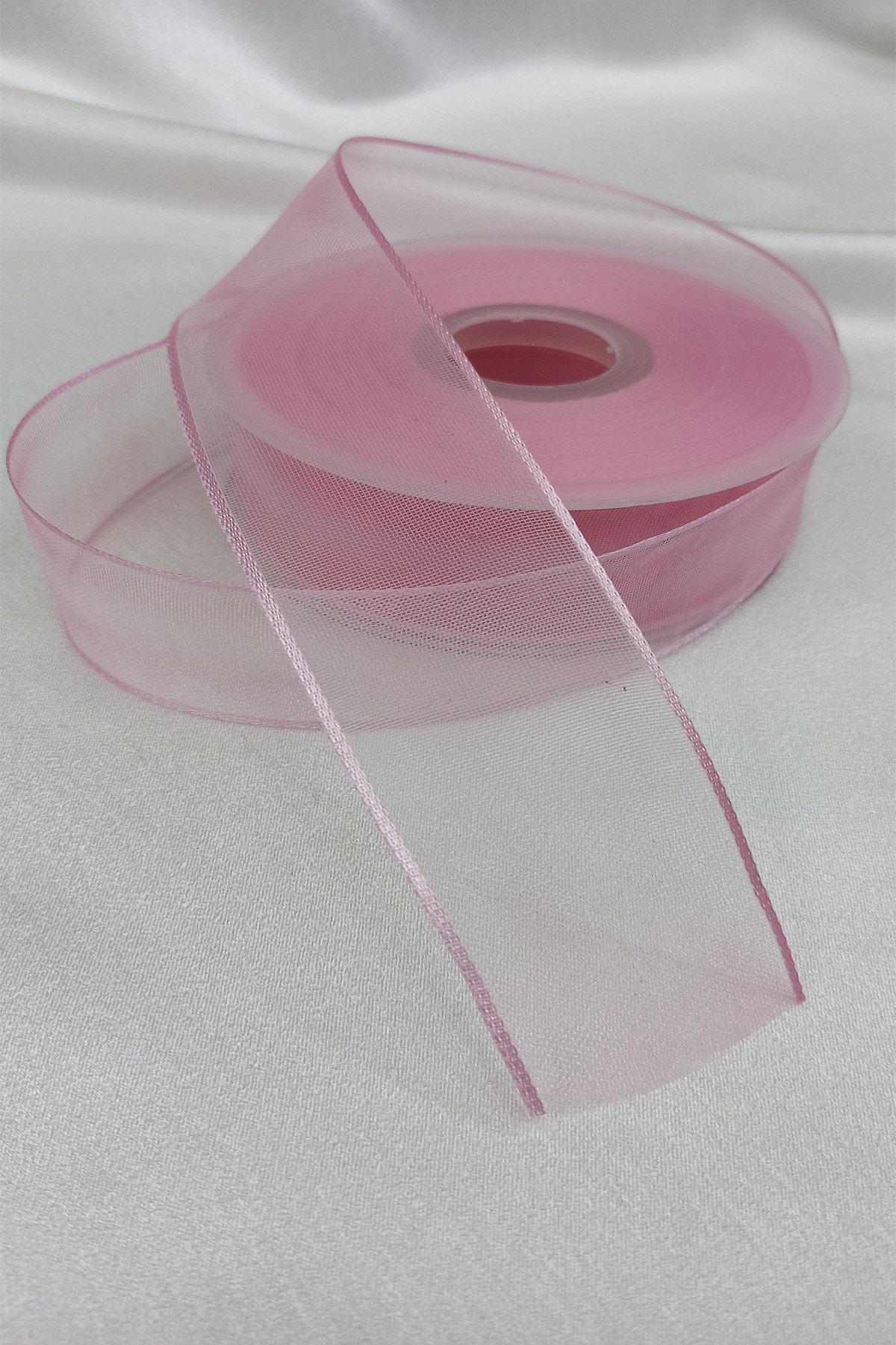 Pembe Çizgili Organze Kurdele