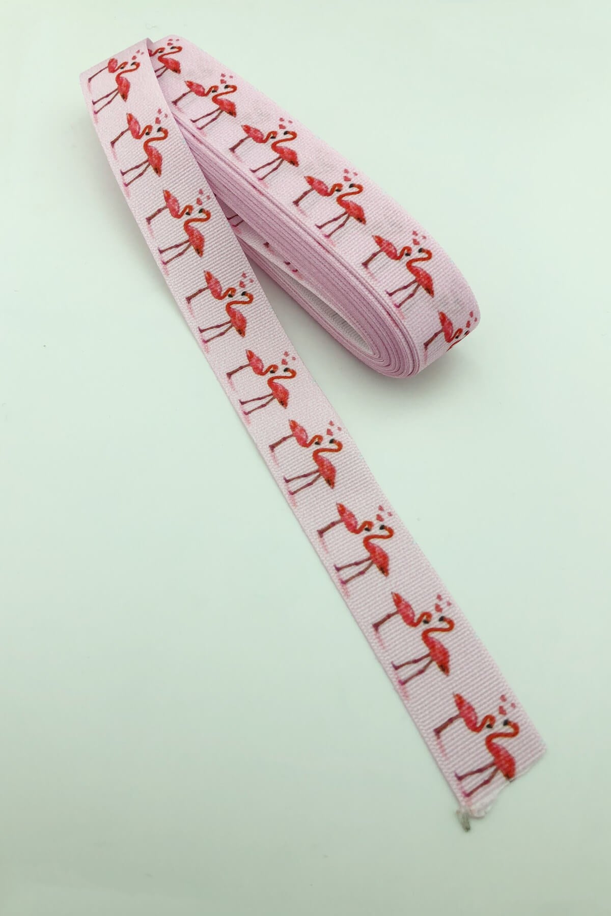 pembe Flamingo Baskıılı Grogren Kurdele 10 Mt