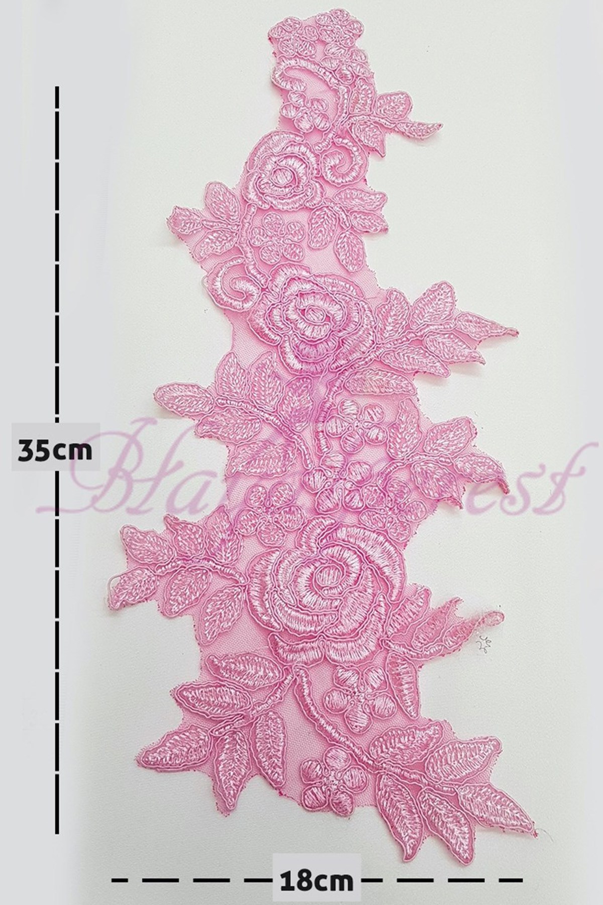 Pink Rose Patterned Lace Guipure Applique