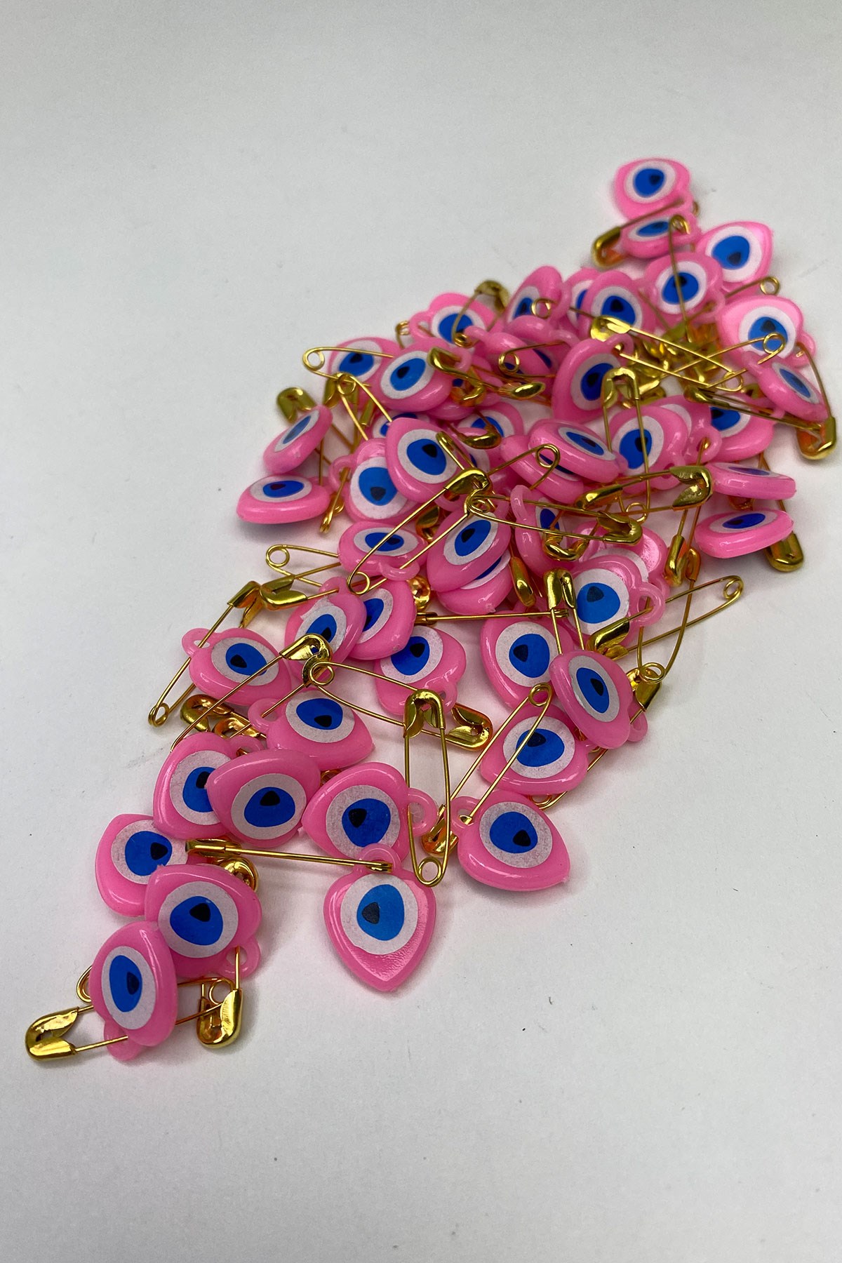 Pembe İğneli Nazar Boncuğu 50 Adet