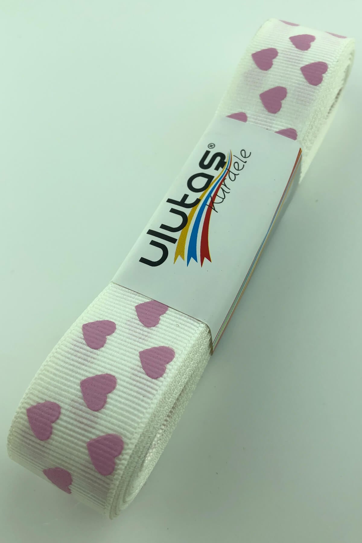 الوردي خلفية مطبوعة القلب كريم Grosgrain الشريط