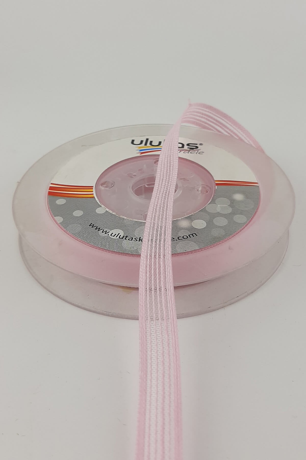 Pink Linen Effect Ribbon 10 mt 1 cm