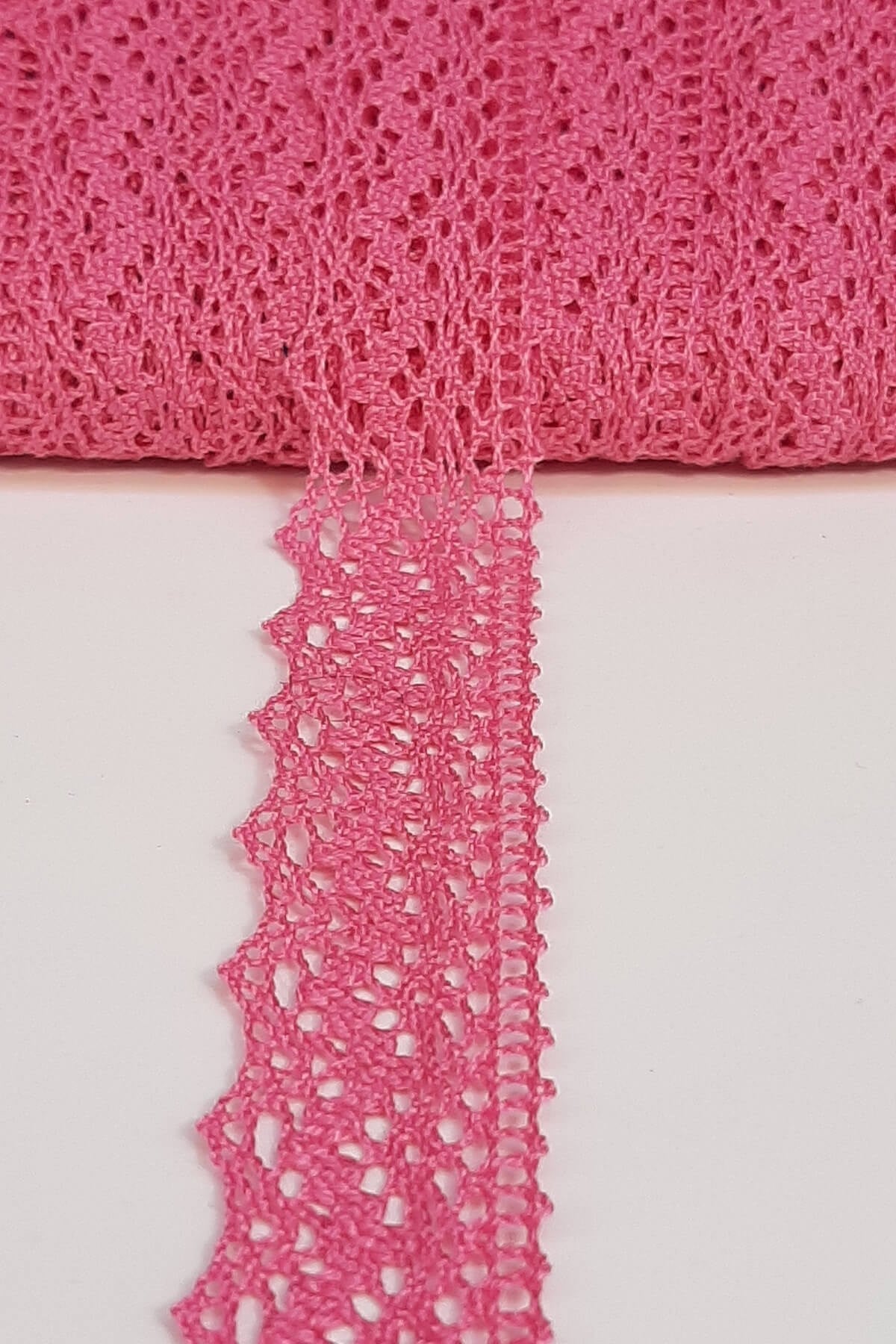 Pembe Kopanaki Koton Dantel 2,5cm