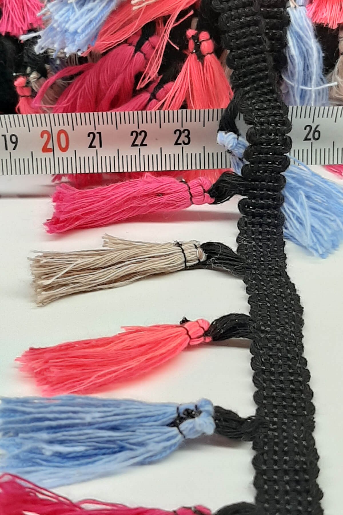 Pink Blue Gray Cotton Fringe Tassel