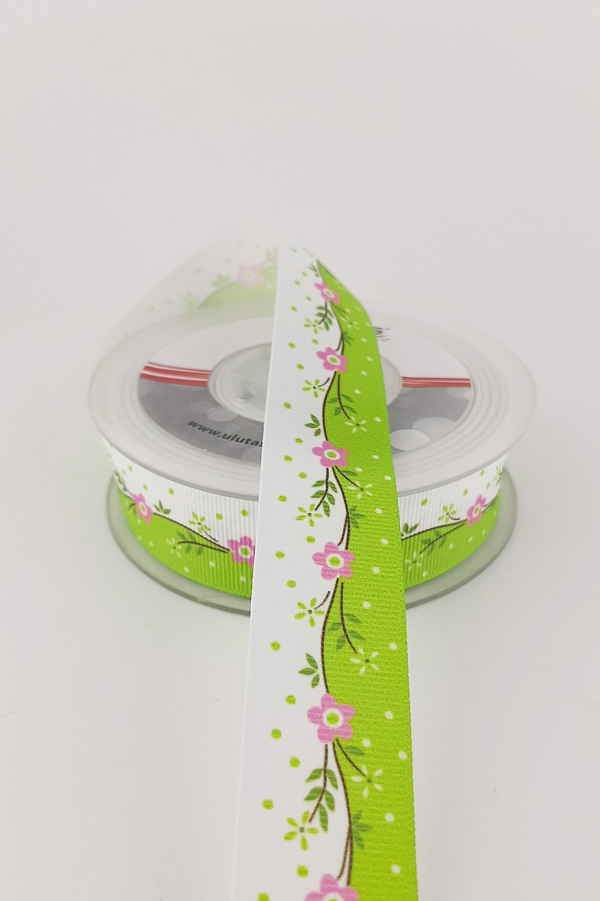 Pink Daisy Patterned Grosgrain Ribbon 2.50 cm 20 m