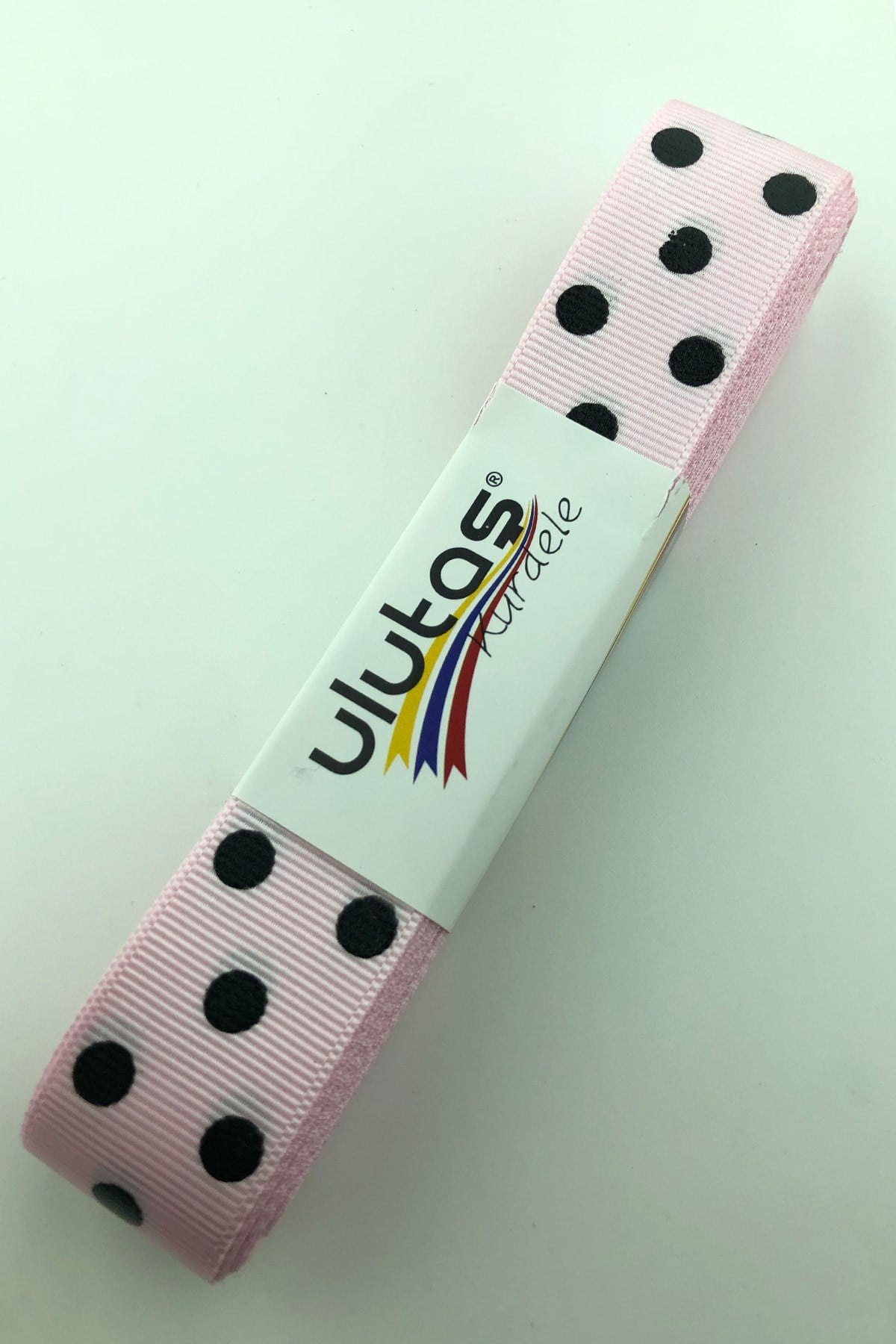 Pink Black Polka Dot Grosgrain Ribbon 2.5 cm