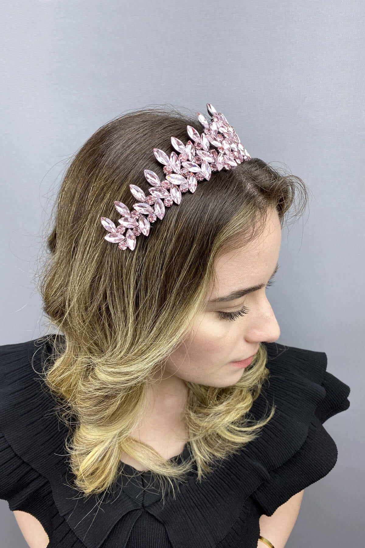 Pembe Subra Model Gelin Kına Tacı