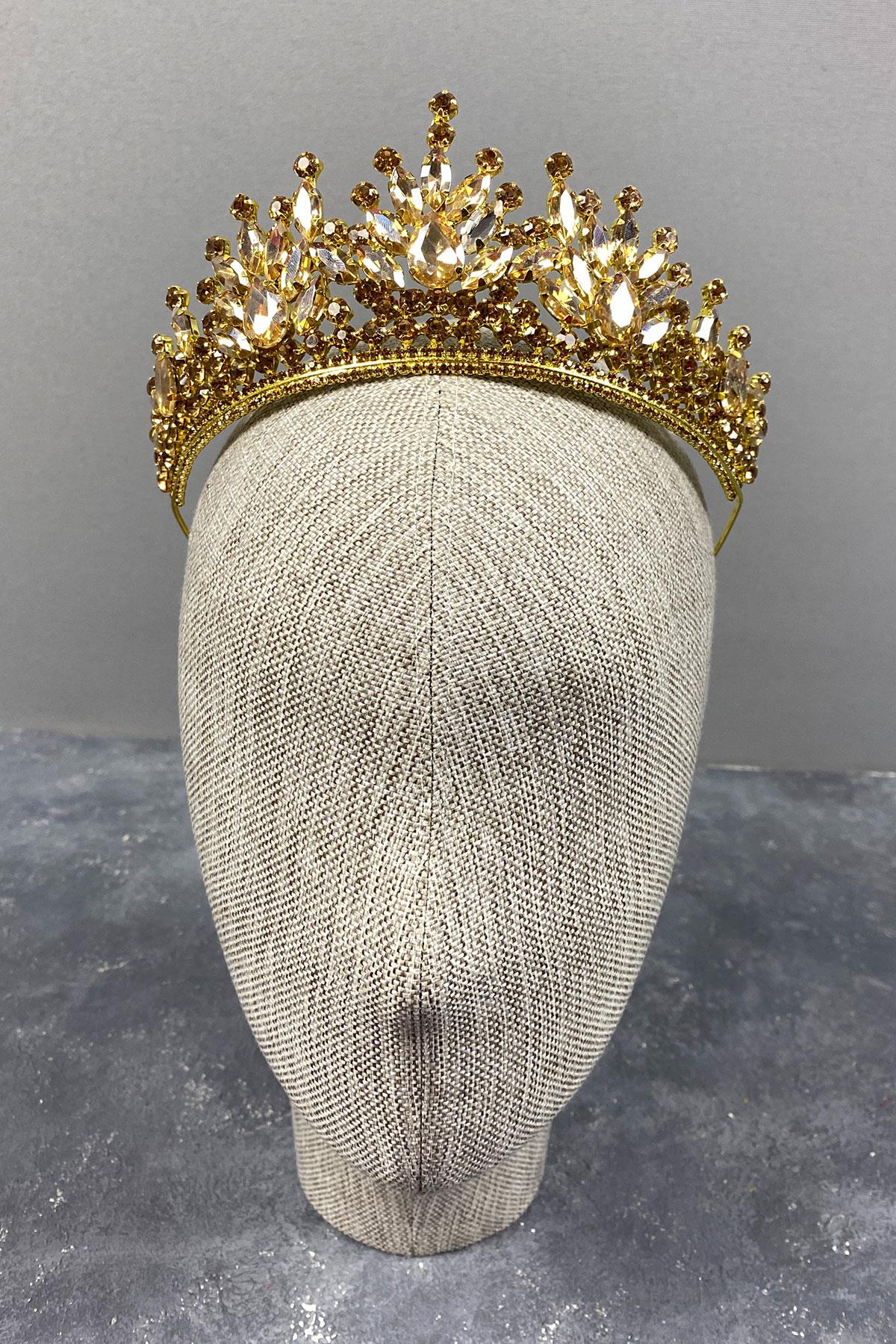 Pera Bridal Henna Crown with Shiny Stones