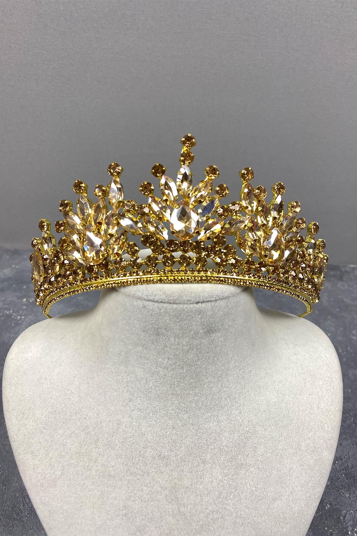 Pera Bridal Henna Crown with Shiny Stones