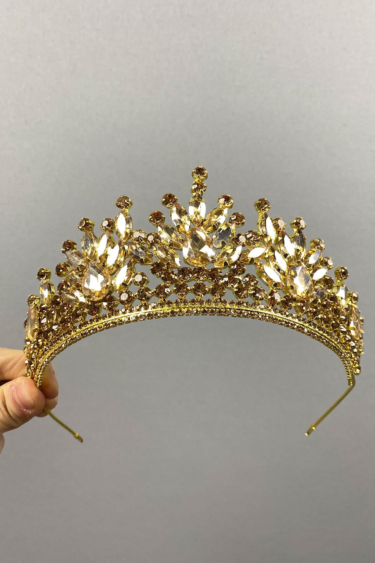 Pera Bridal Henna Crown with Shiny Stones