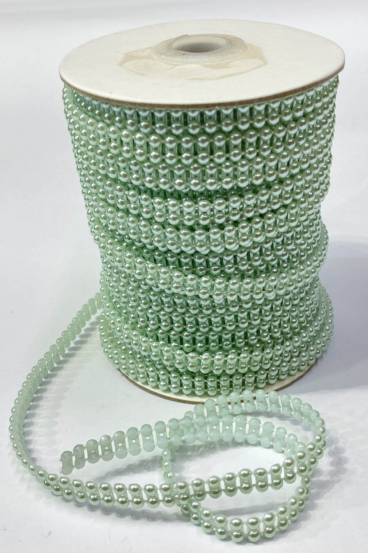 Plastic Double Row Strip Half Pearl 4 mm 10 m