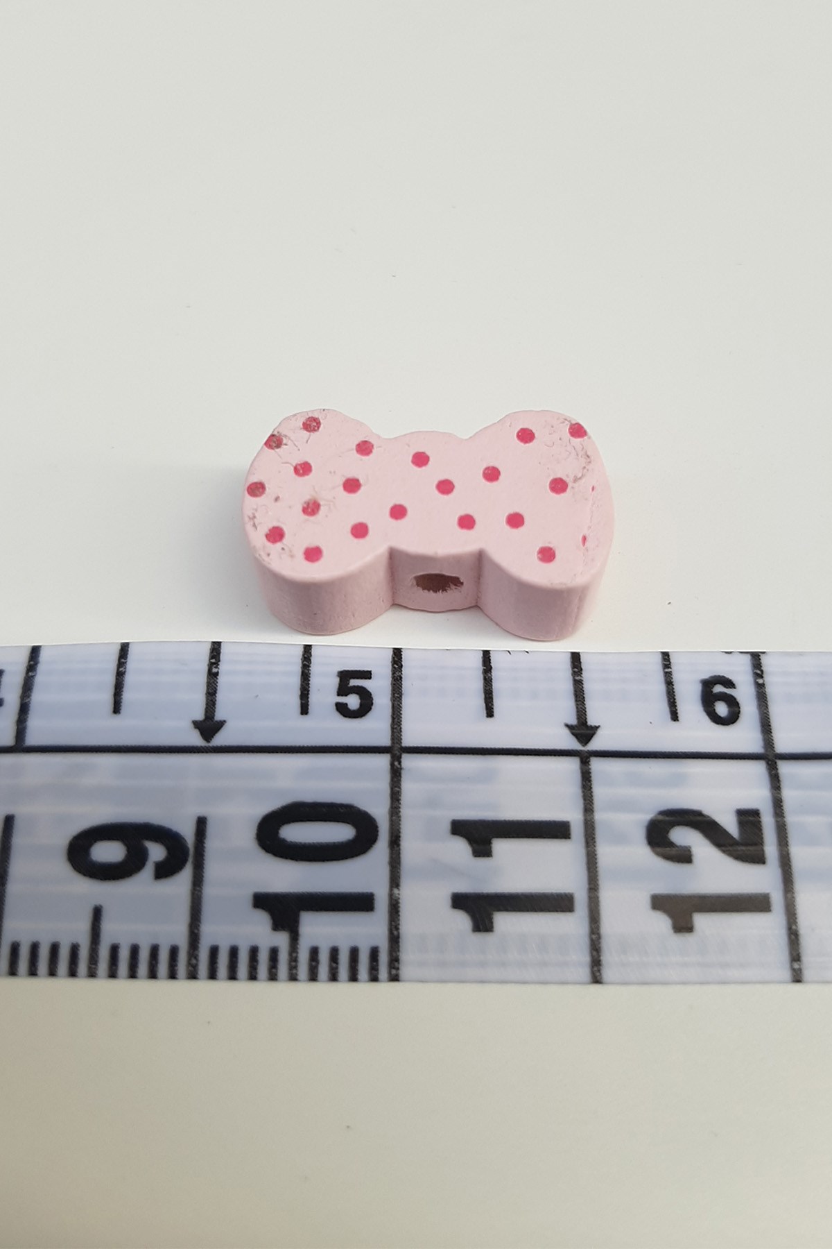 Puantiyeli Fiyonk Açık Pembe Ahşap Boncuk