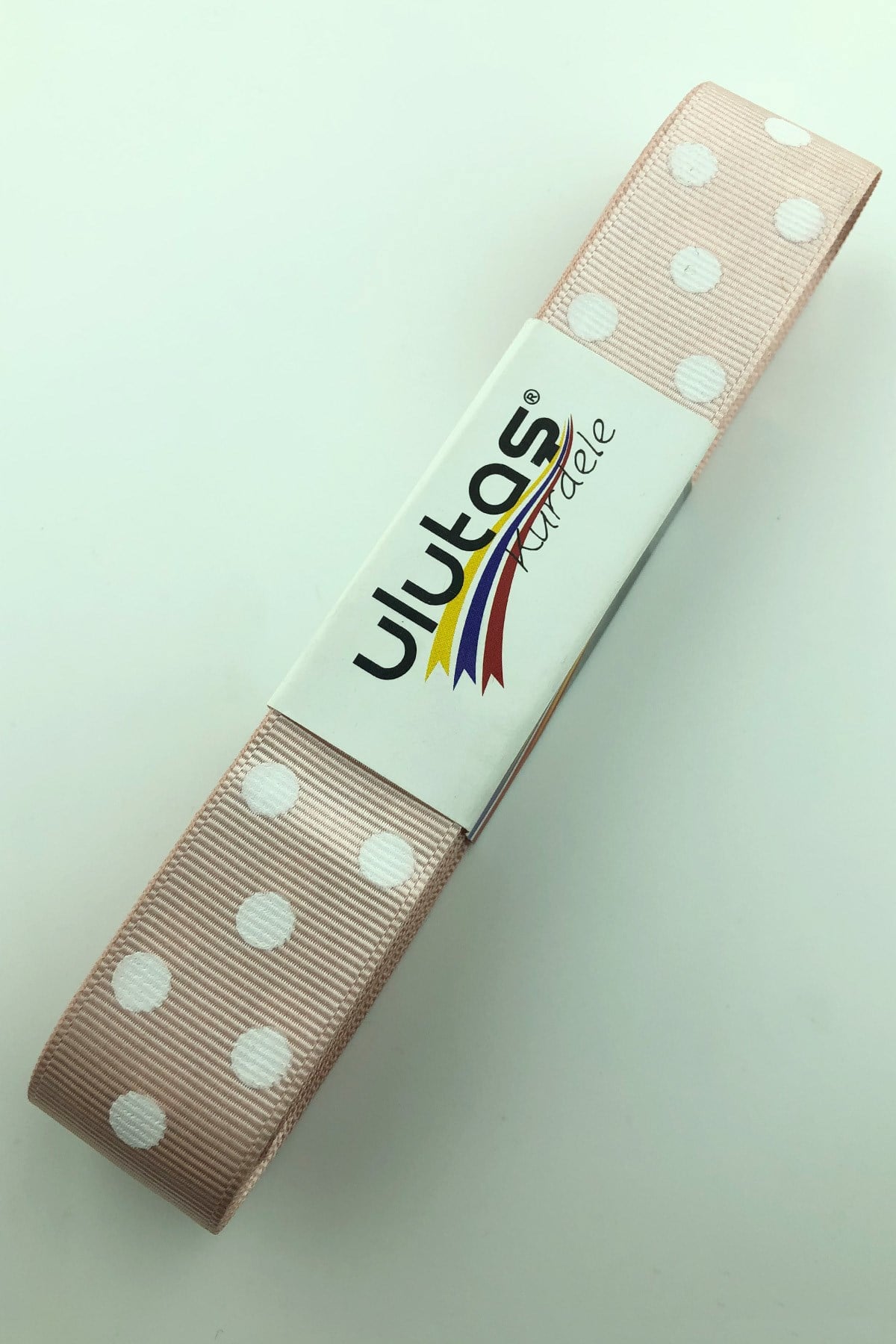 Powder White Polka Dot Grosgrain Ribbon 2.5 cm