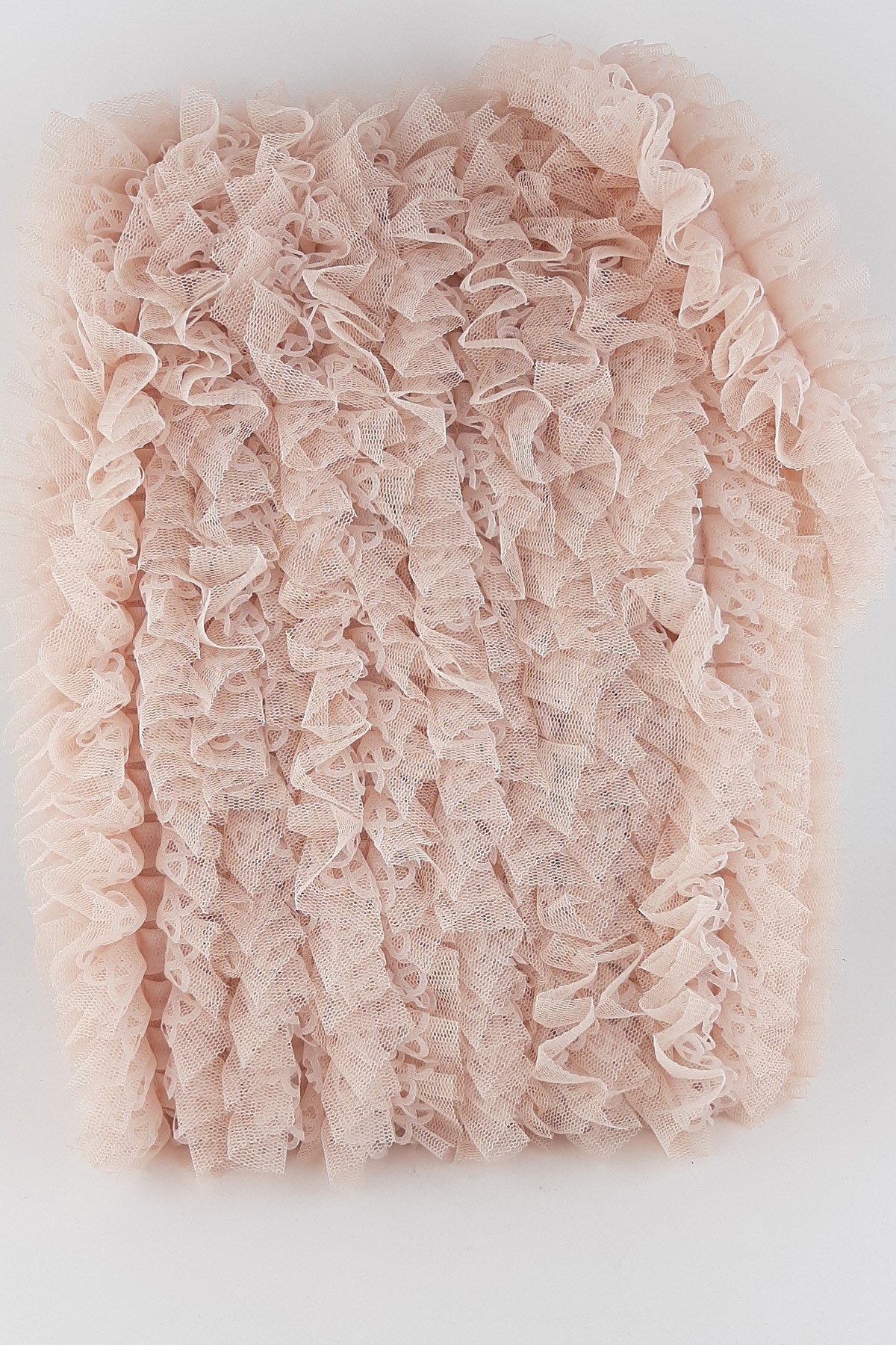 Powder Color Lacy Pleat Ruffle