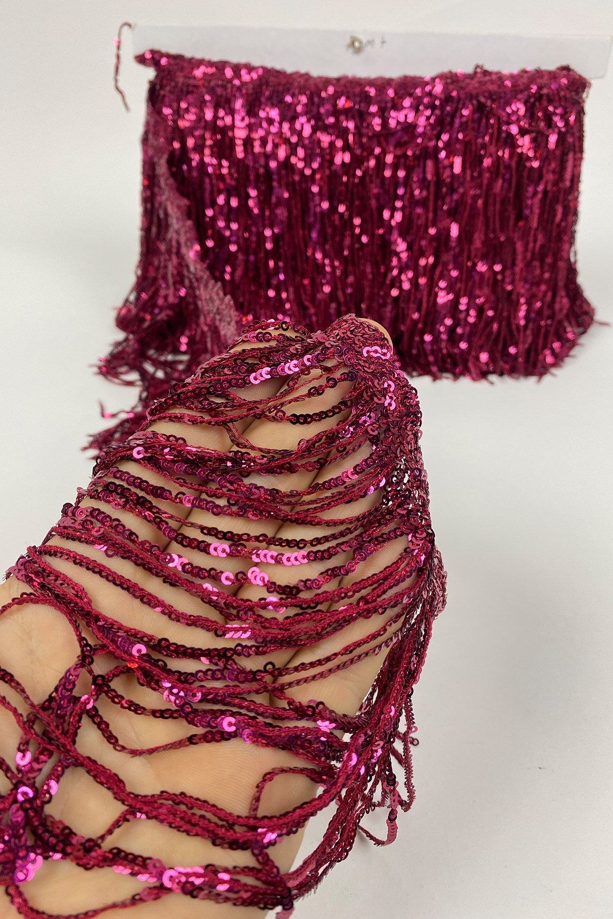 Sequin Sequined Shiny Tassel Fringe Ribbon 15 cm 1 mt