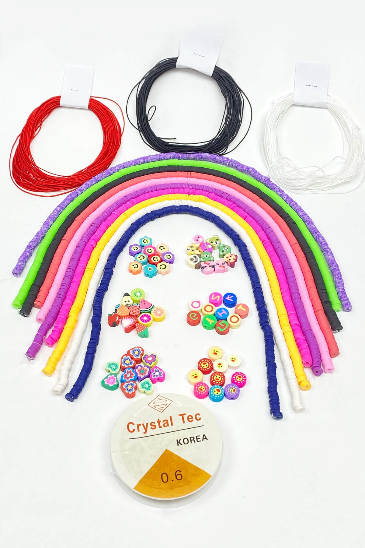 Rengarenk 6 mm Fimo Boncuk Takı Seti