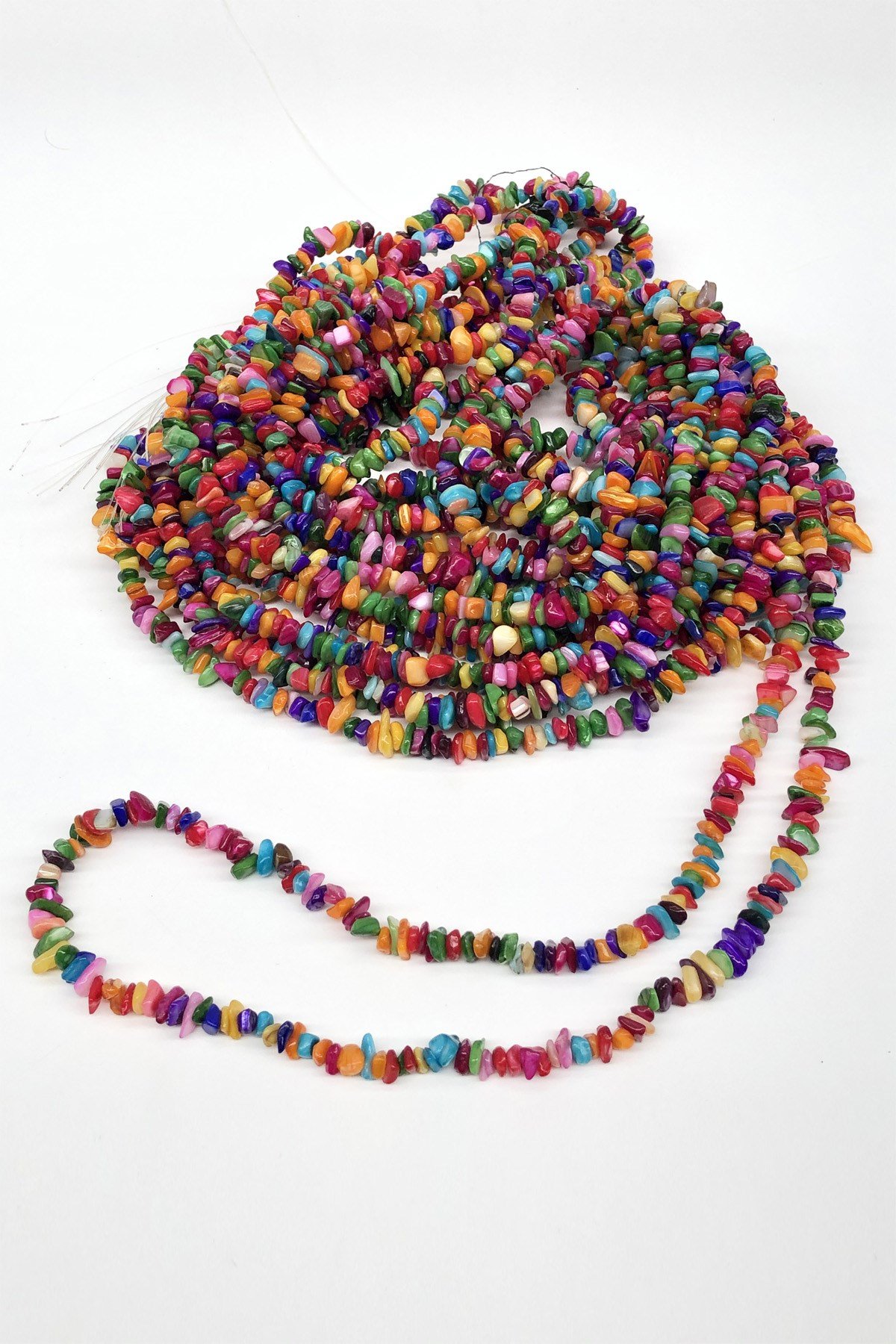 Rengarenk Çakıl Taşı Boncuk