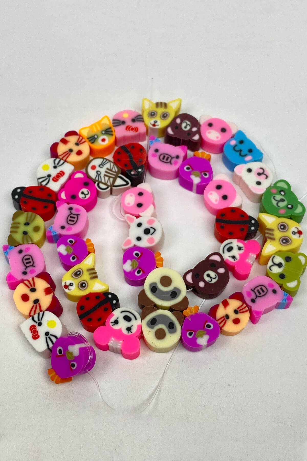 Colorful Animal Figured Fimo Dough Beads