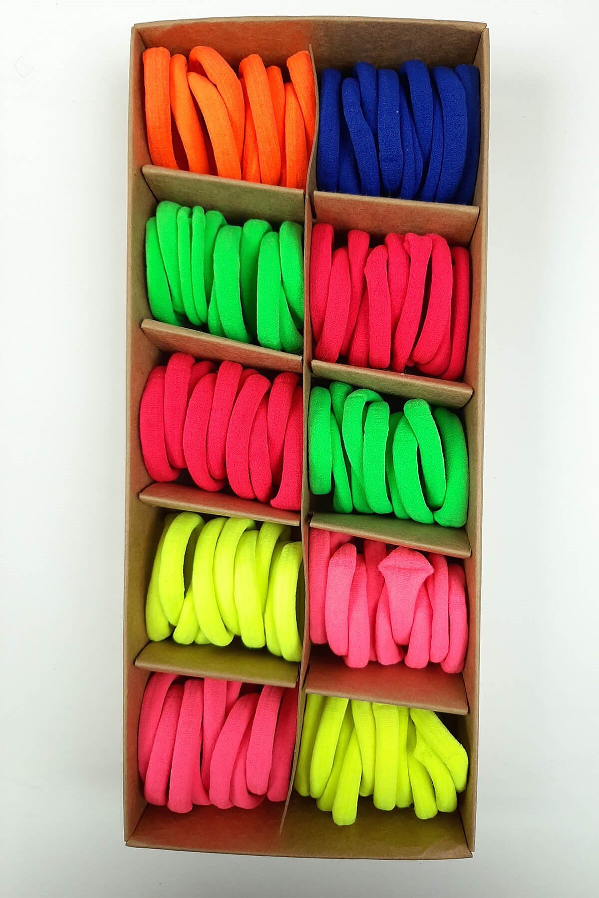 Rengarenk lastikli saç tokası 100 lü