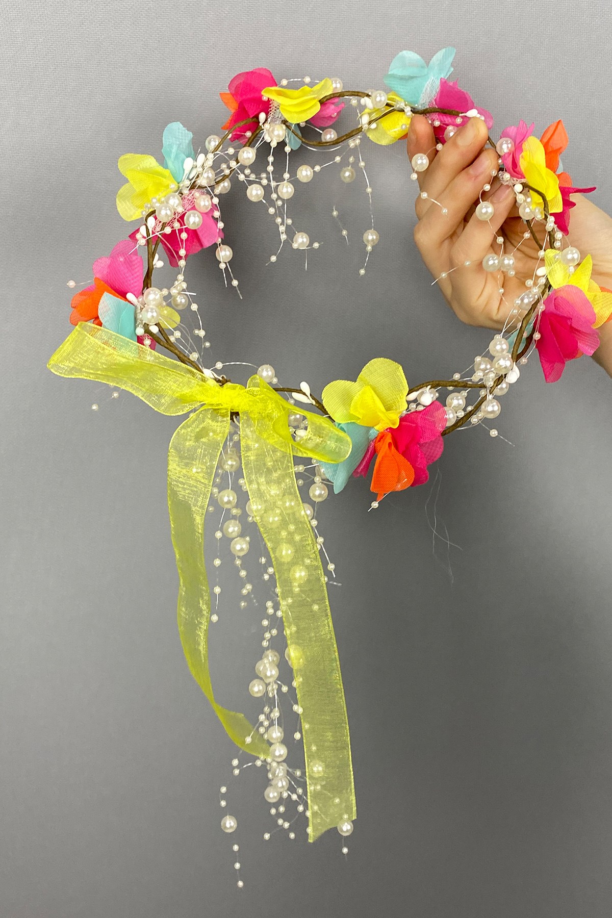 Special Design Bridesmaid Crown with Colorful Laser Flowers