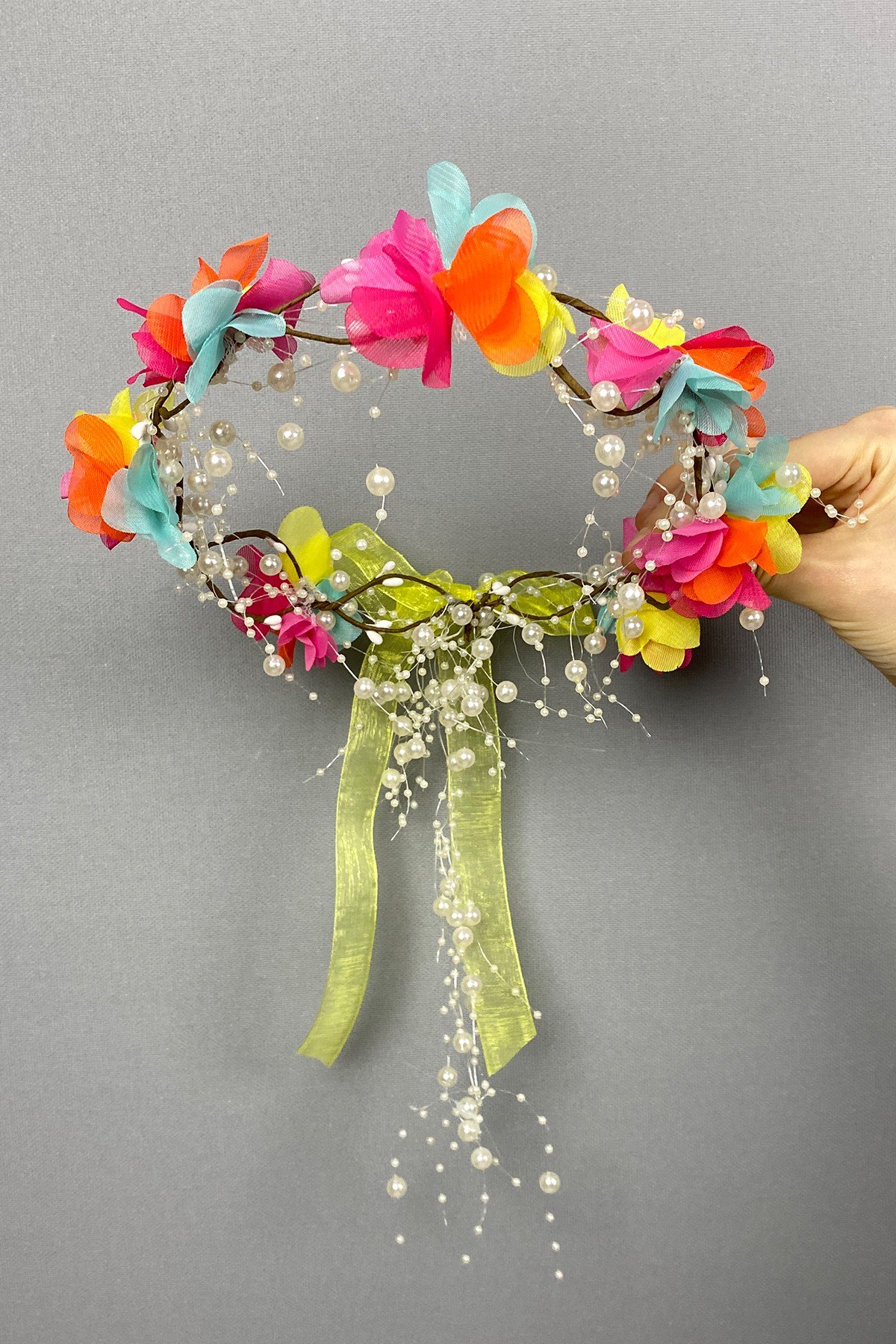 Special Design Bridesmaid Crown with Colorful Laser Flowers